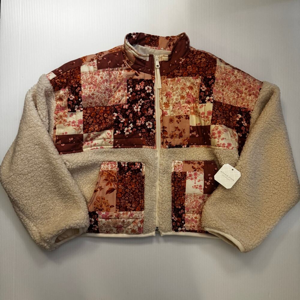 Alter’d State Sherpa Patchwork Jacket Medium NWT Floral Cottagecore Boho Prairie - Picture 11 of 16